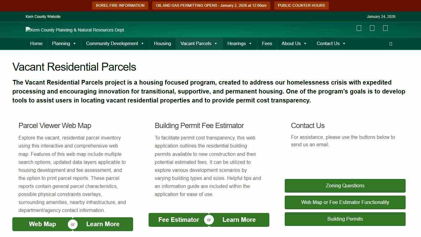 Vacant Residential Parcels - Kern County Planning & Natural Resources Dept.