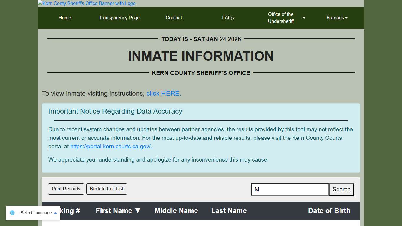 Inmate Information KCSO